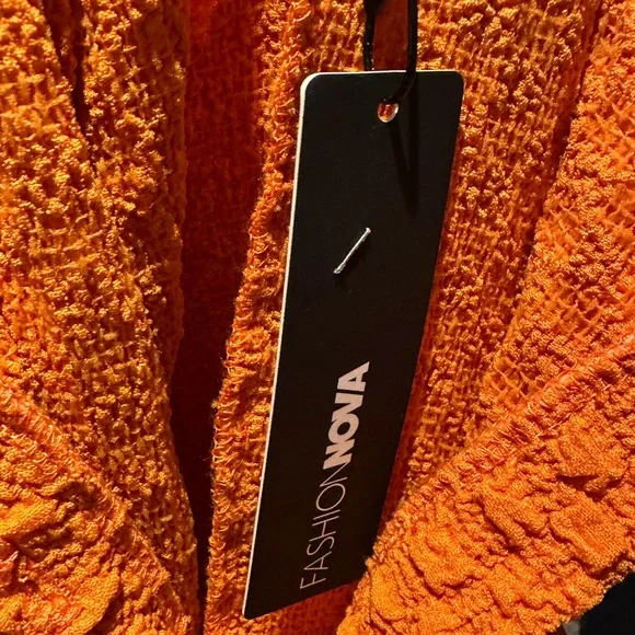 Fashion Nova Orange Textured Jumpsuit - Picture 3 of 4
